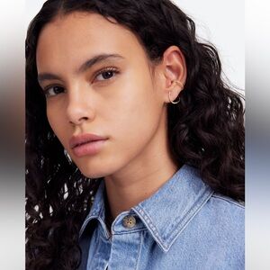 Madewell Swirl Illusion Hoop Earrings Double Hoop Gold Brass Jewelry Indie